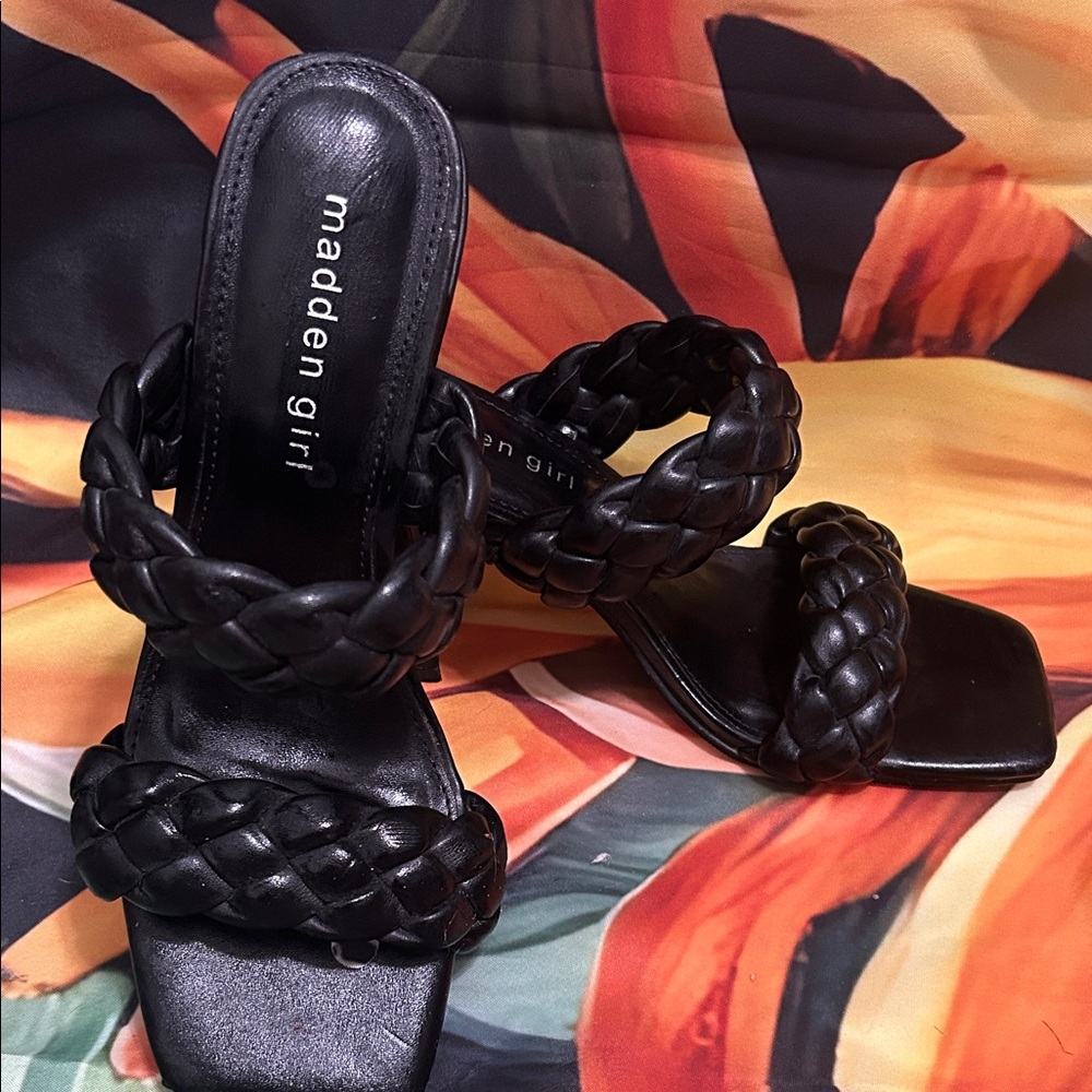 Madden Girl Black Braided Heels